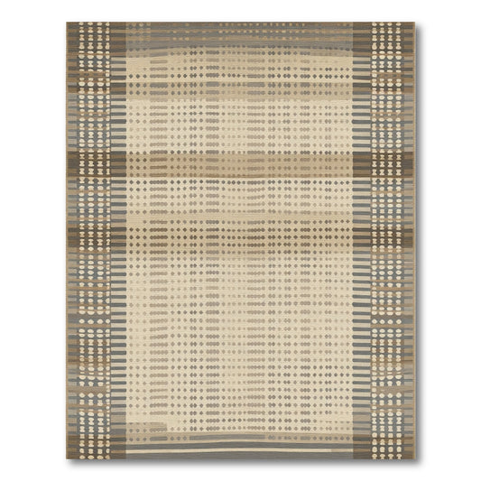 Earthy Plaid Gradient Dot Rug