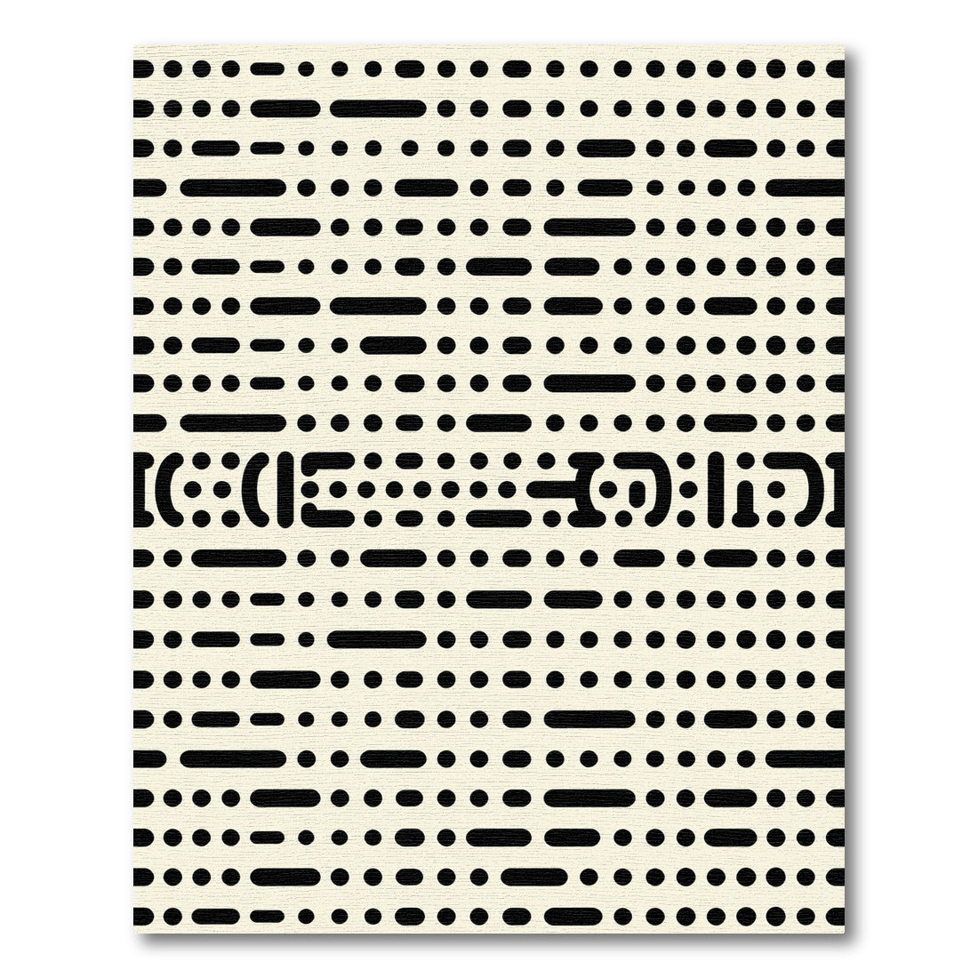 Abstract Black Dots Dash Composition Rug