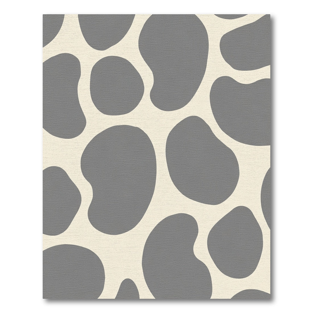 Neutral Gray Organic Blob Rug