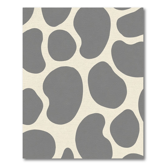 Neutral Gray Organic Blob Rug