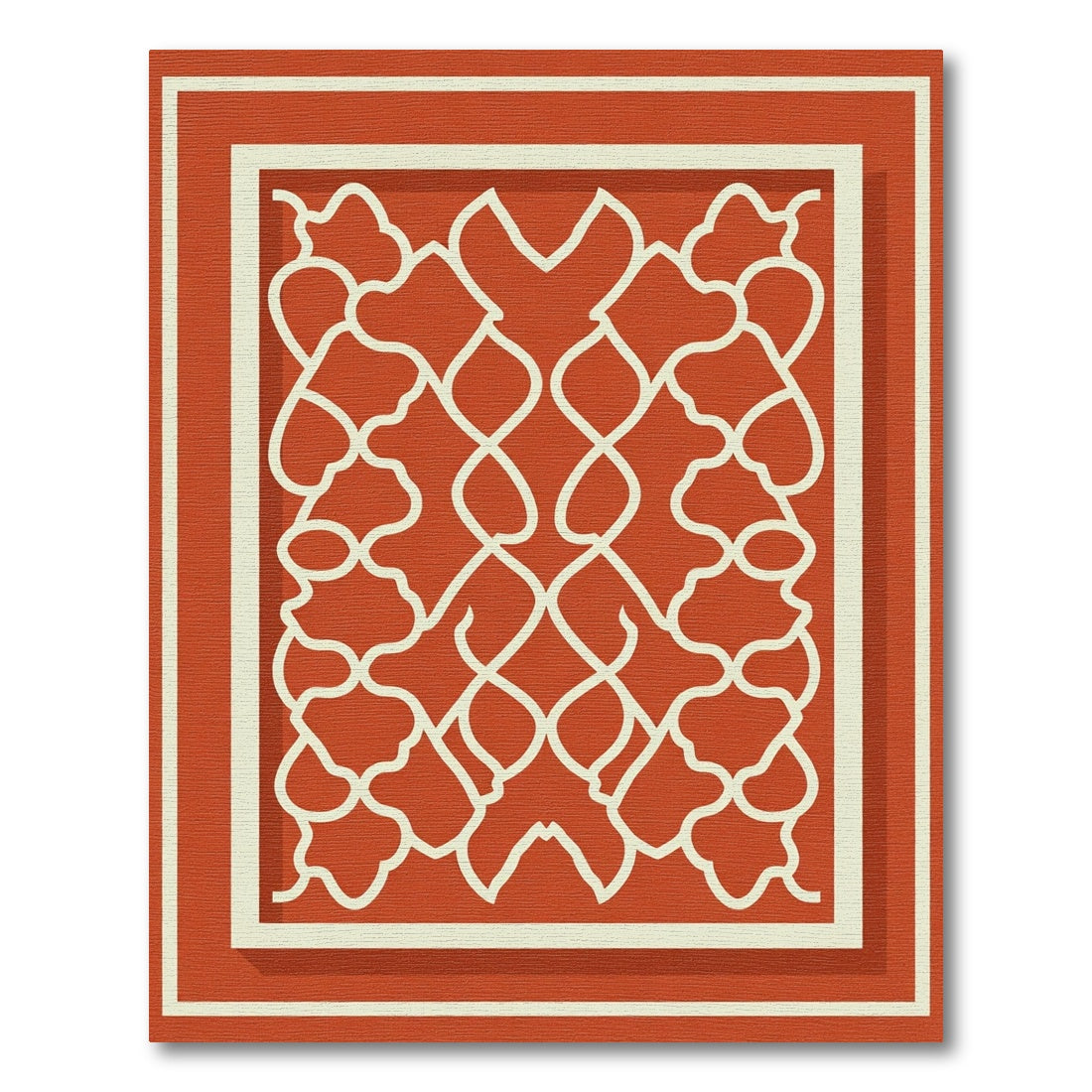 Terracotta Lattice Arabesque Trellis Rug