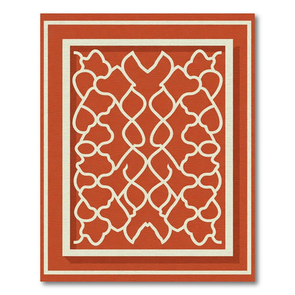 Terracotta Lattice Arabesque Trellis Rug