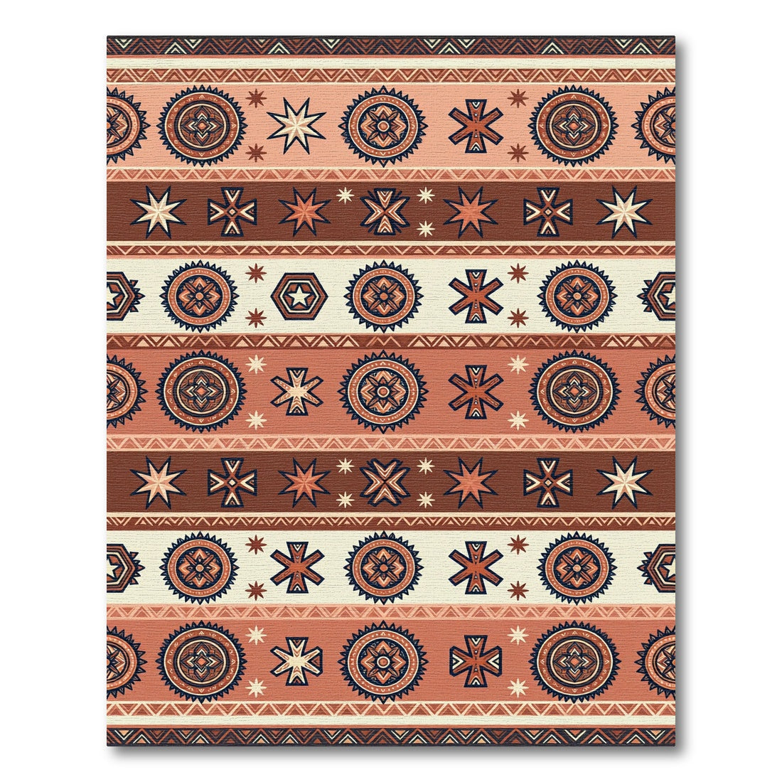 Terracota Boho Sunburst Stripe Rug