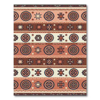 Terracota Boho Sunburst Stripe Rug