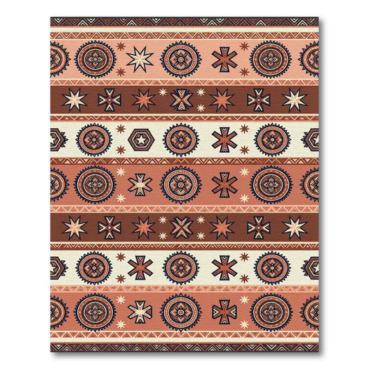Terracota Boho Sunburst Stripe Rug