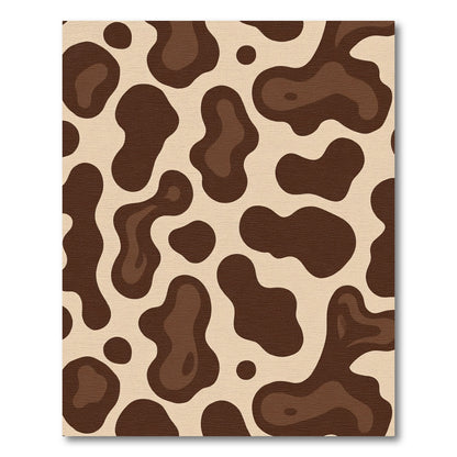 Brown Cream Spotted Abstract Blobs Rug
