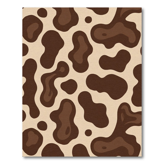 Brown Cream Spotted Abstract Blobs Rug