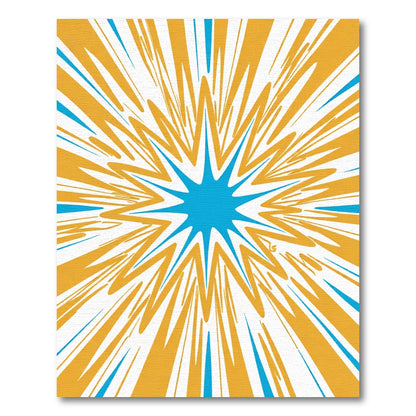 Energetic Golden Burst Starburst Rug