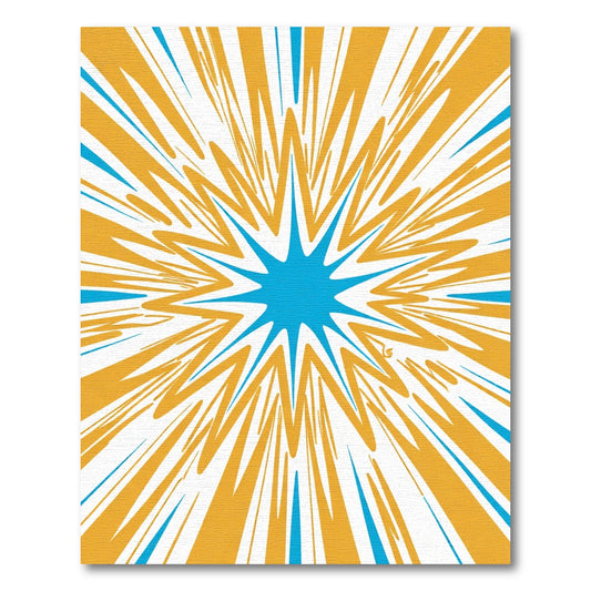 Energetic Golden Burst Starburst Rug
