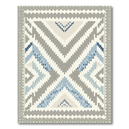 Geometric Gray Blue Zigzag Summit Rug