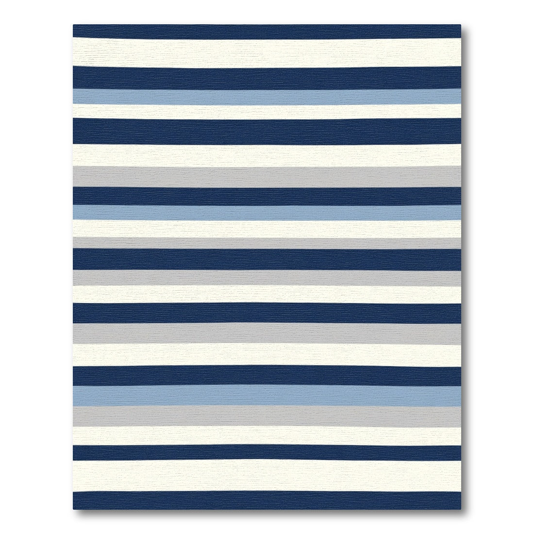 Bold Navy Blue Striped Rug