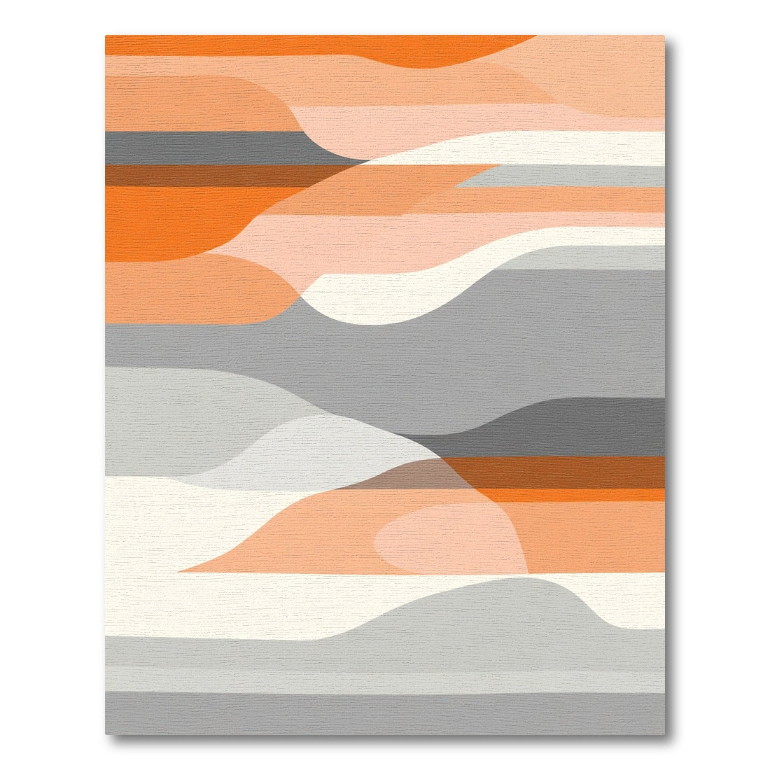 Coral Gray Abstract Wave Layers Rug
