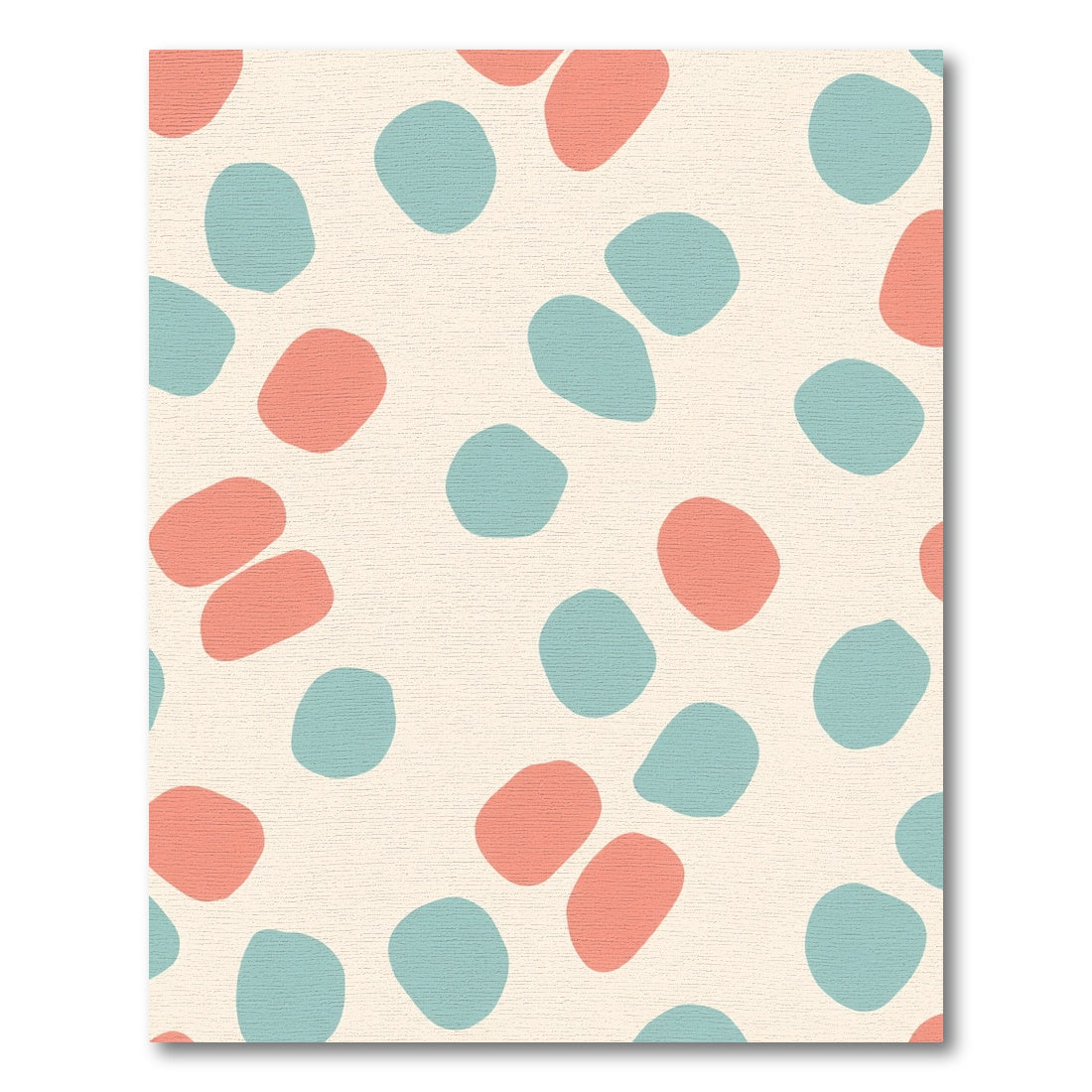 Coral Teal Abstract Pebble Scatter Rug