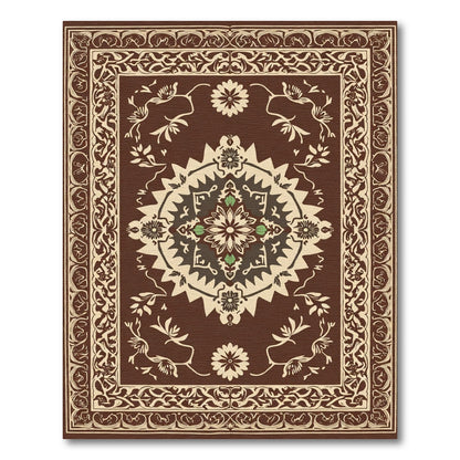 Elaborate Brown Vine Centerpiece Rug