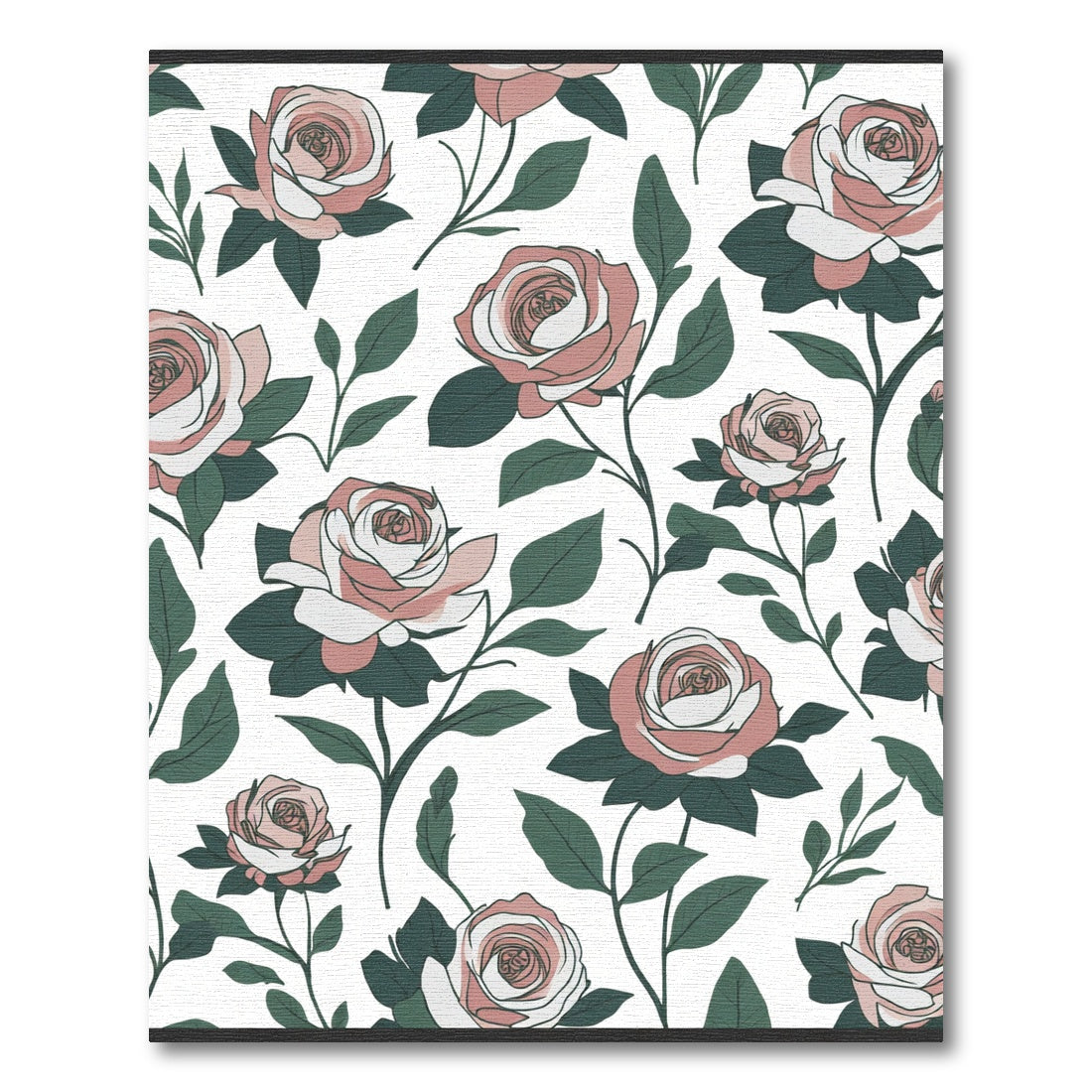 Pink White Rose Floral Arrangement Rug