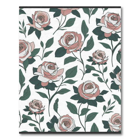 Pink White Rose Floral Arrangement Rug