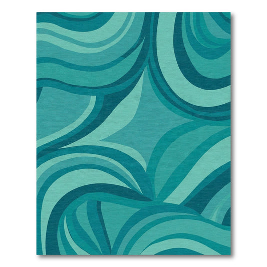 Teal Ocean Wave Swirl Rug