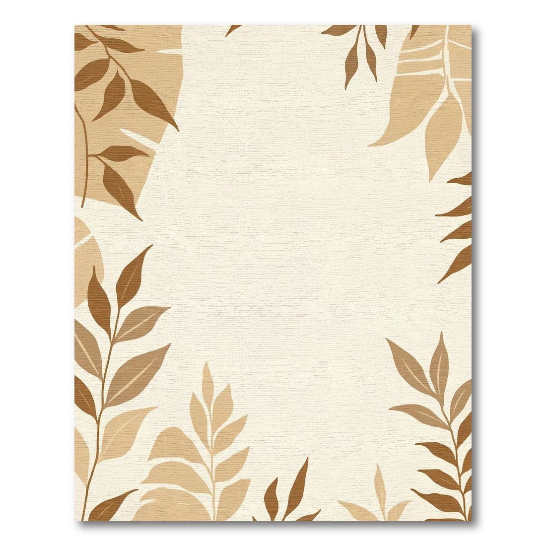 Neutral Earth Tones Leaf Collage Rug