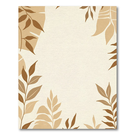 Neutral Earth Tones Leaf Collage Rug