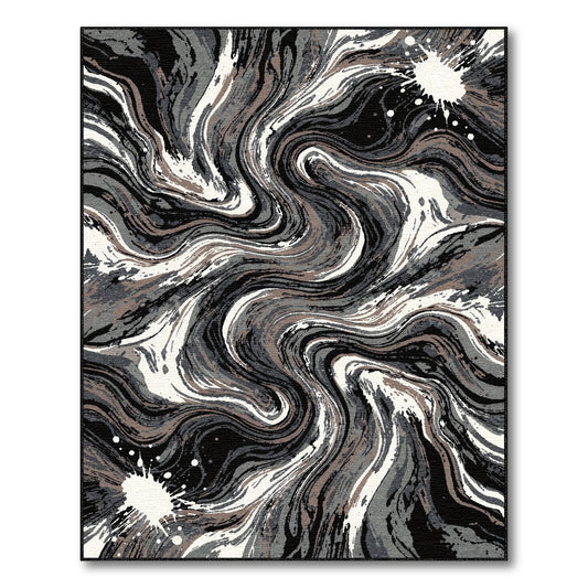 Black and White Abstract Area Black White Abstract Swirl Area Rug