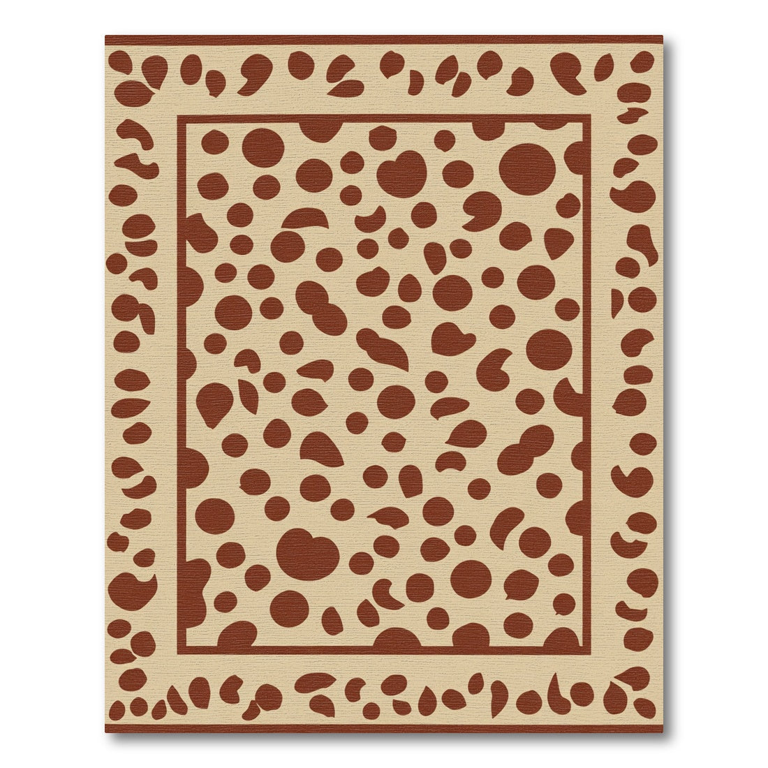 Peachy Tan Brown Dalmatian Spot Rug