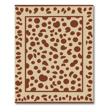 Peachy Tan Brown Dalmatian Spot Rug