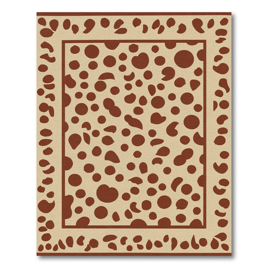 Peachy Tan Brown Dalmatian Spot Rug