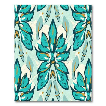 Teal Teal Floral Medallion Composition Rug