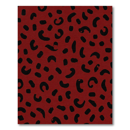 Bold Crimson Brushstroke Spots Rug