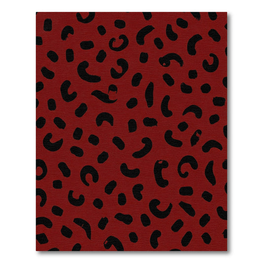 Bold Crimson Brushstroke Spots Rug