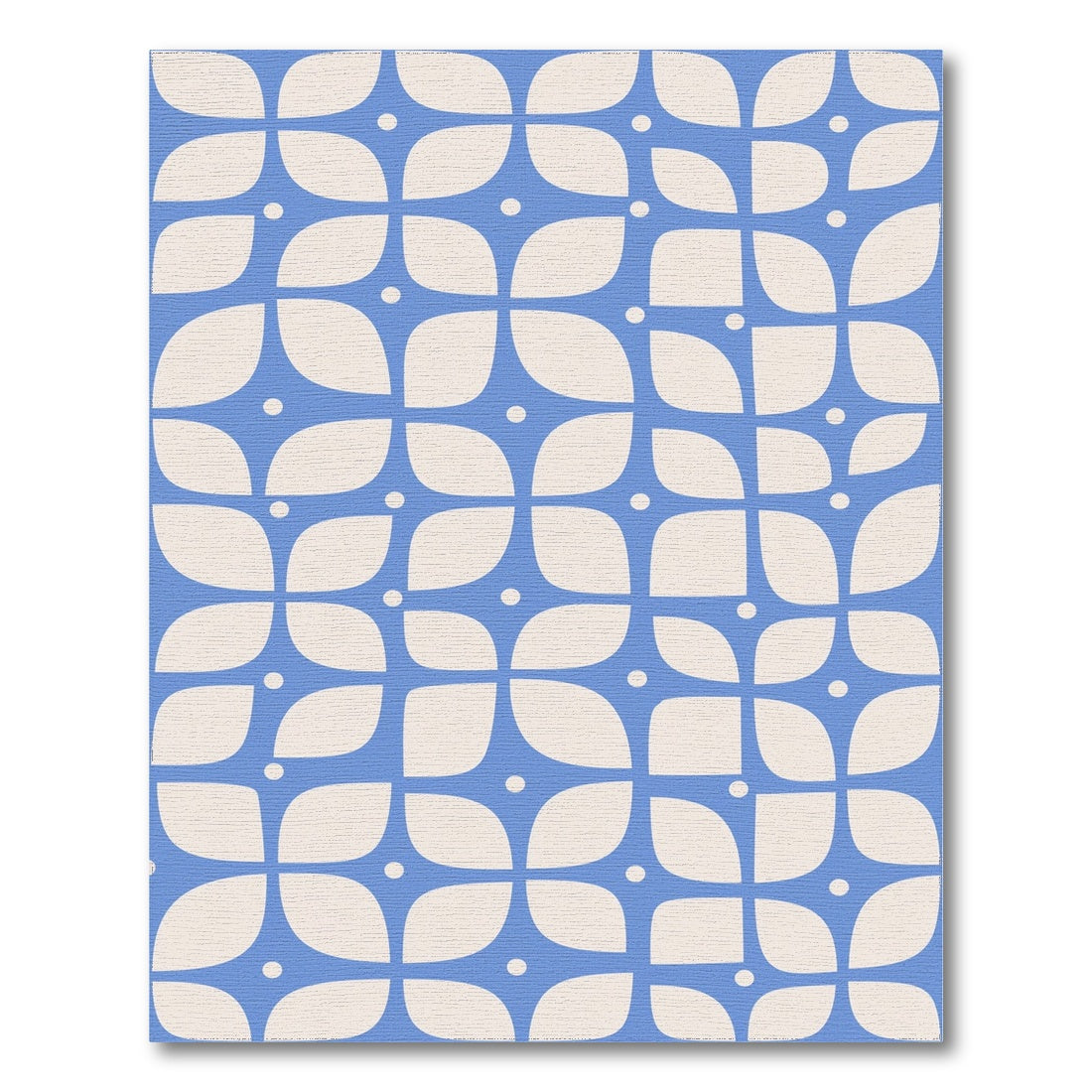 Blue Geometric Petal Area Rug