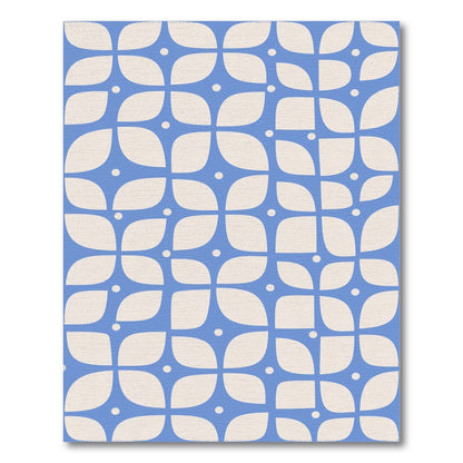 Blue Geometric Petal Area Rug