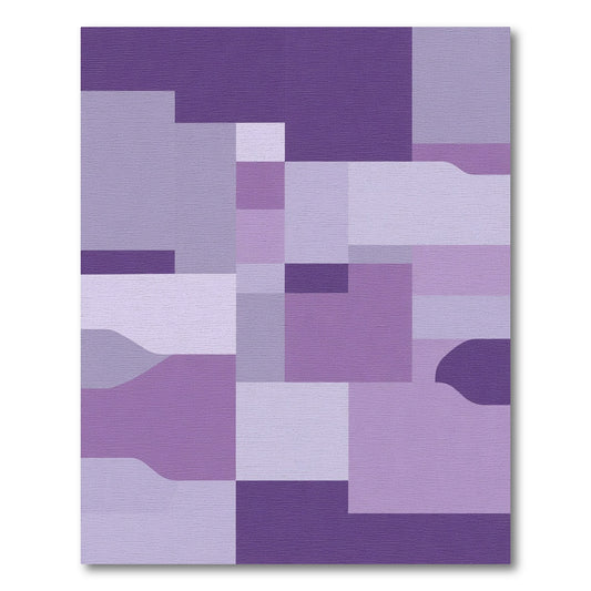 Lavender Geometric Compositions Abstract Rug
