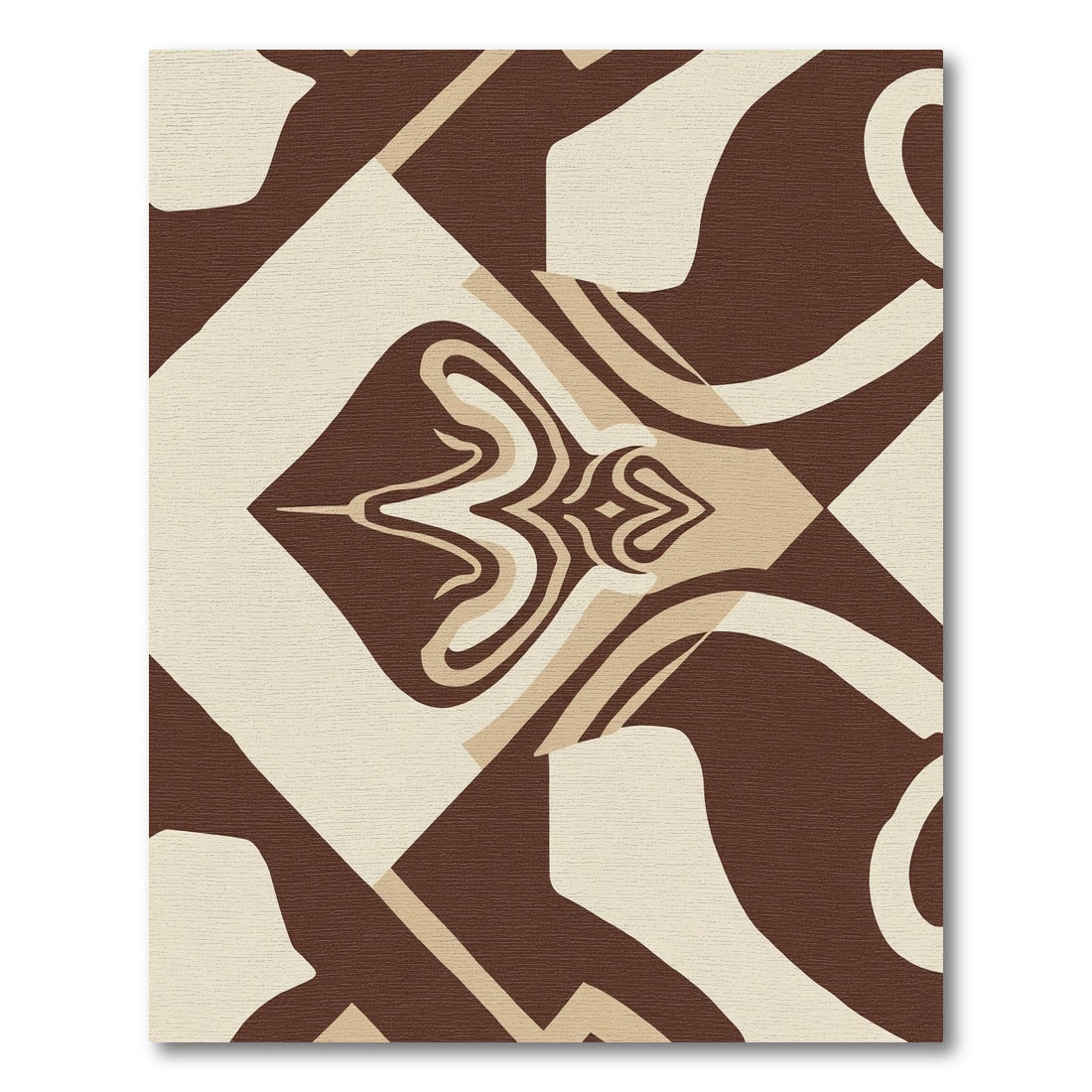 Earth Tones Abstract Swirl Diamond Rug