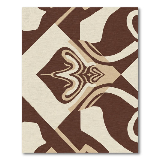 Earth Tones Abstract Swirl Diamond Rug