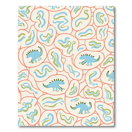 Pastel Dinosaur Whimsical Organic Shapes Rug