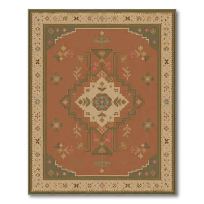 Orange Heritage Tribal Medallion Rug