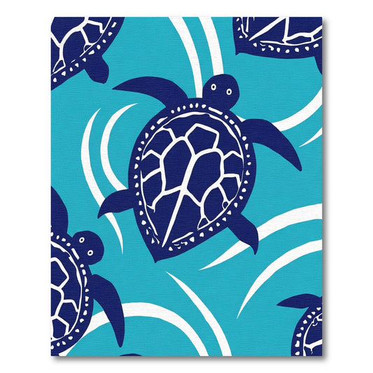 Blue Sea Turtle Ocean Waves Rug