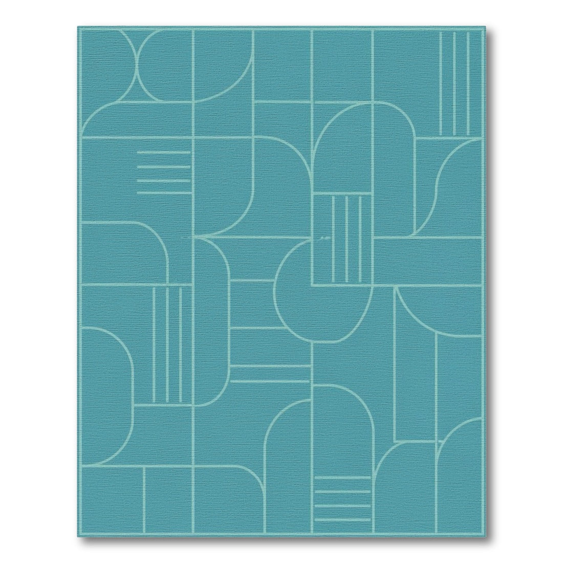 Teal Geometric Modern Blue and Teal Area Rug
