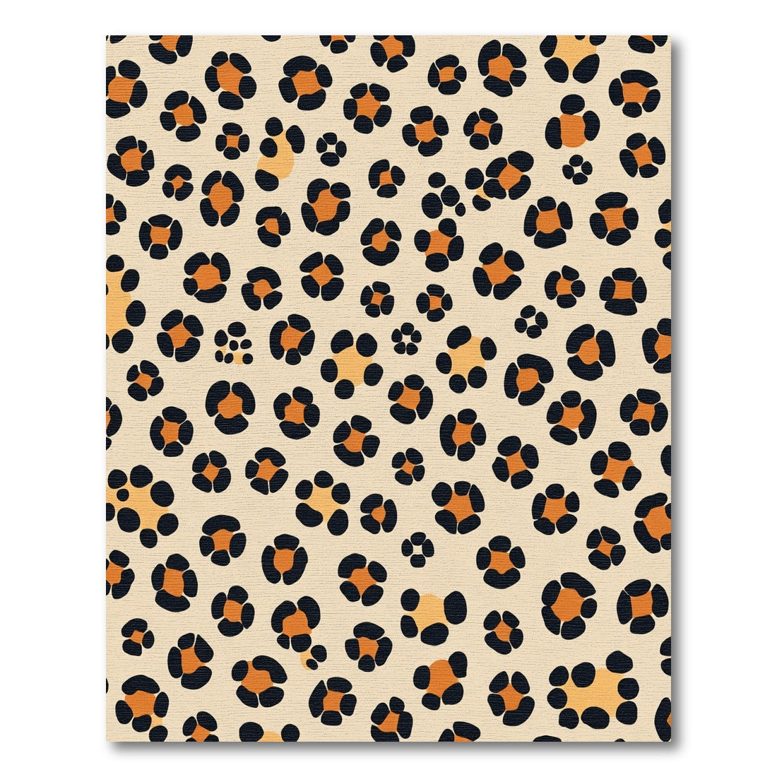 Tan Orange Black Leopard Spots Rug