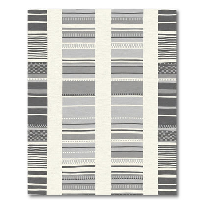 Gray Cream Striped Geometric Rug