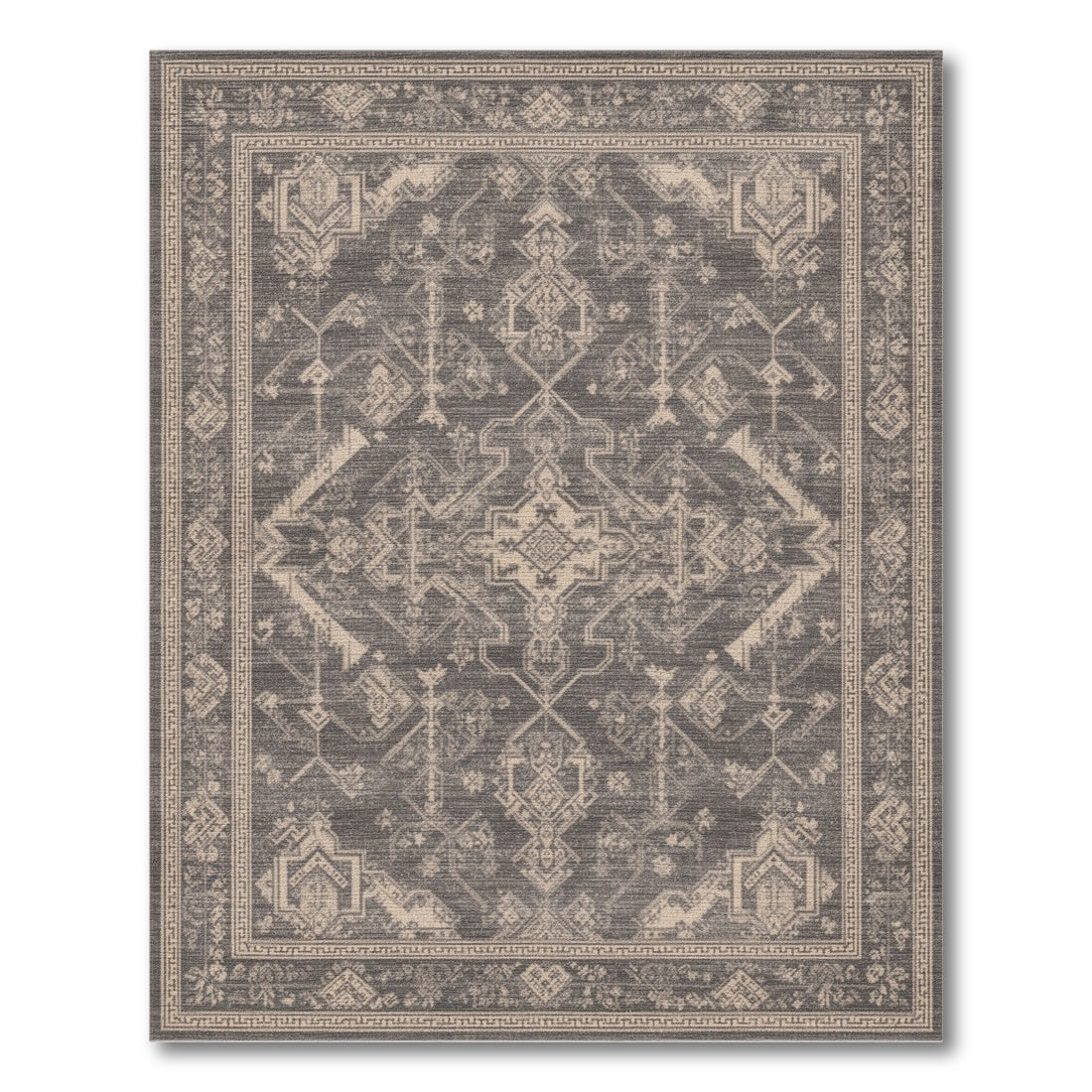 Grey Distressed Vintage Distressed Vintage Area Rug