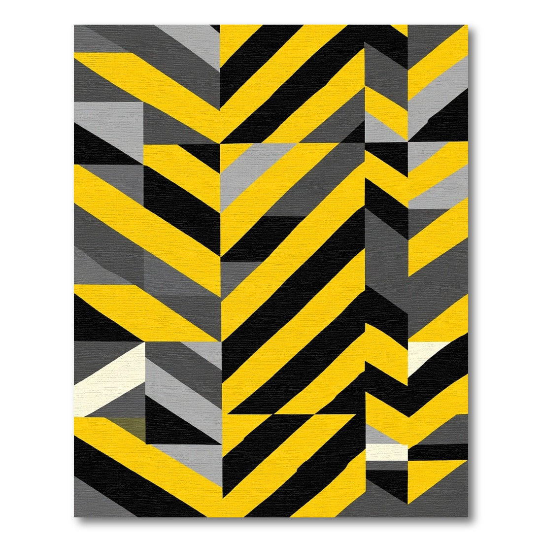 Bold Yellow Black Gray Geometric Rug
