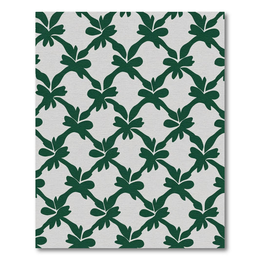 Emerald Green Lattice Leaf Rug