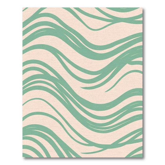 Soft Mint Flowing Stripe Rug