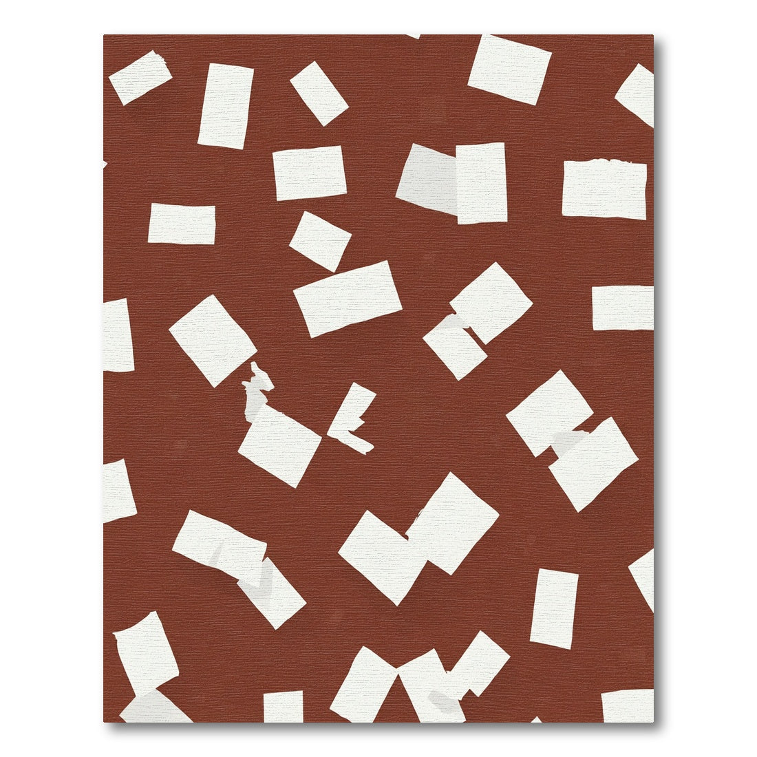 Brown Background White Paper Confetti Rug