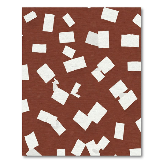 Brown Background White Paper Confetti Rug