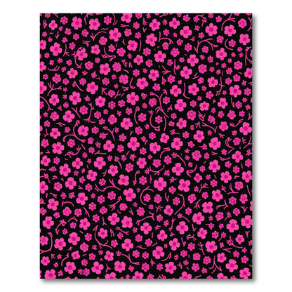 Hot Pink Floral Vine Overlay Rug