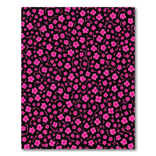 Hot Pink Floral Vine Overlay Rug