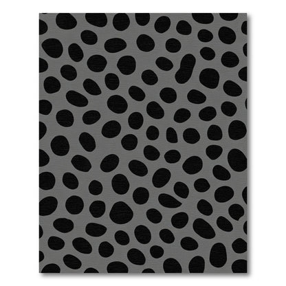 Gray Black Organic Blob Scatter Rug